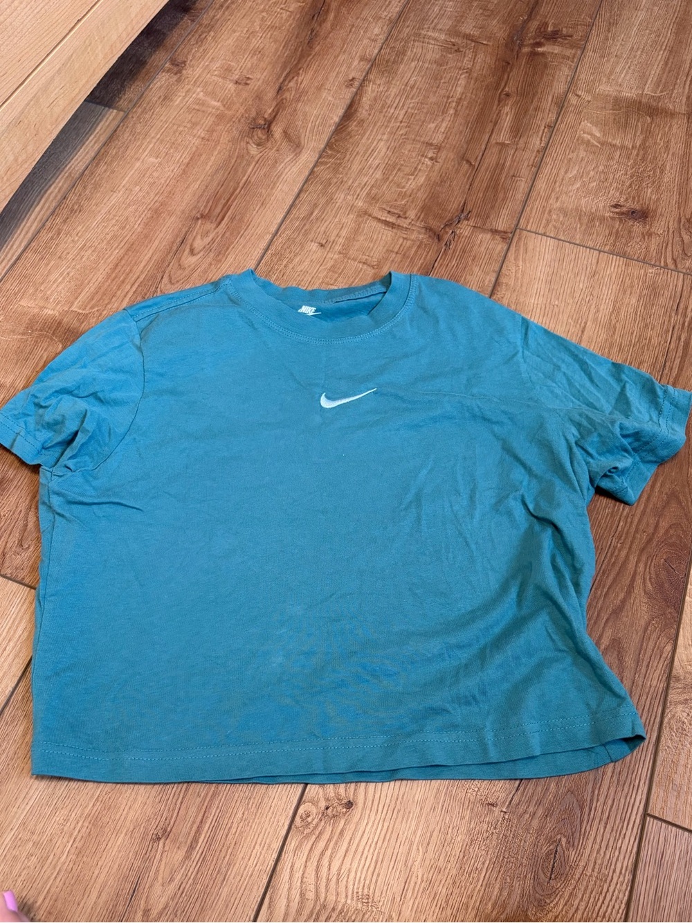 Nike Teal Crop T-Shirt with White Swoosh